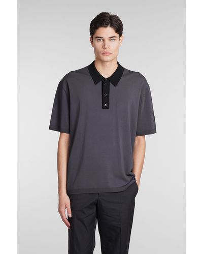 Neil Barrett Polo In Gray Viscose - Blue