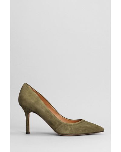 The Seller Pumps In Green Suede - Metallic