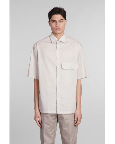 Emporio Armani Shirt In Gray Cotton - Multicolor