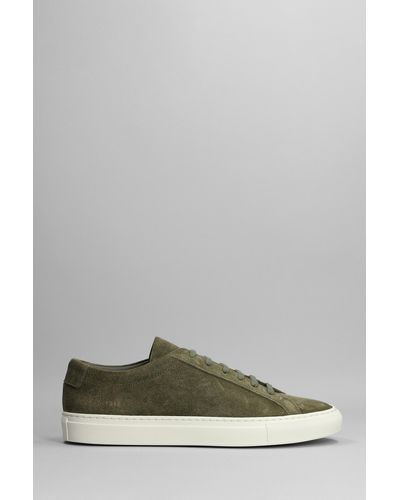 Common Projects Achilles Sneakers In Green Suede - Gray