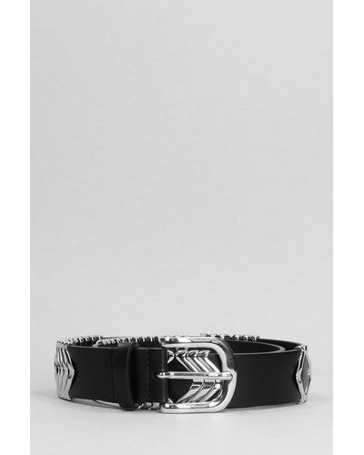 Isabel Marant Theora Belts In Black Leather - Gray