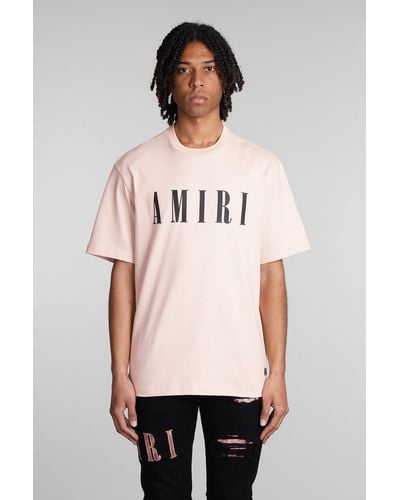 Amiri T-shirt In Rose-pink Cotton - Natural