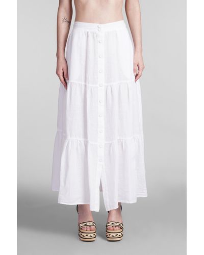 120 Skirt In White Linen