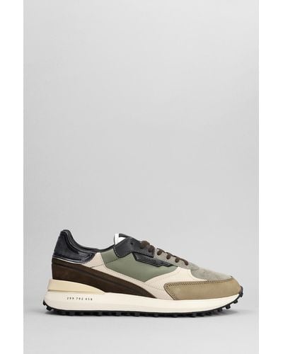 Date Lampo Sneakers In Green Synthetic Fibers