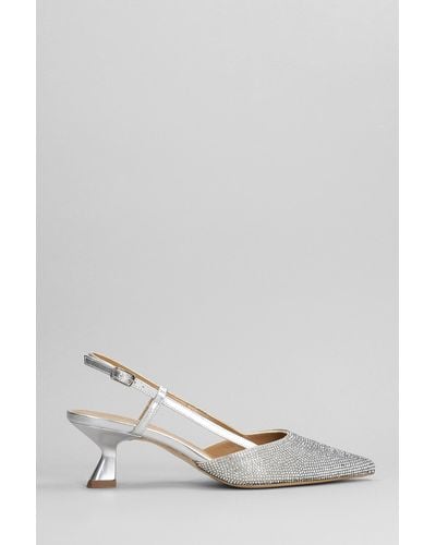 Chantal Pumps In Silver Leather - White