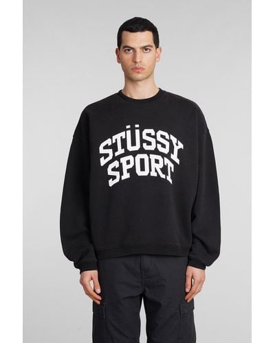 Stussy Sweatshirt In Black Cotton - Blue