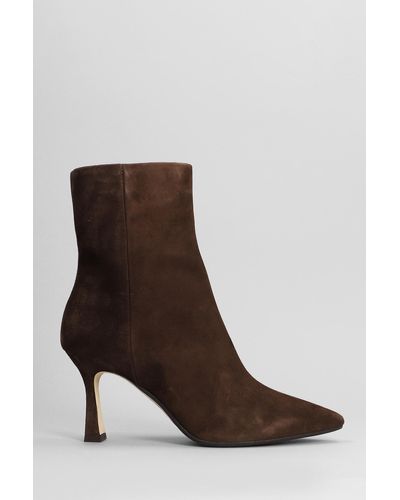 The Seller High Heels Ankle Boots In Dark Brown Suede