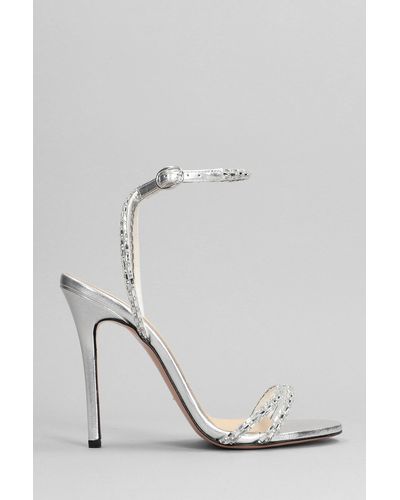 Marc Ellis Azha Sandals In Silver Leather - White