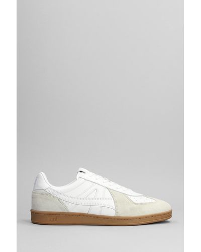 Ami Paris Sneakers In White Suede And Leather