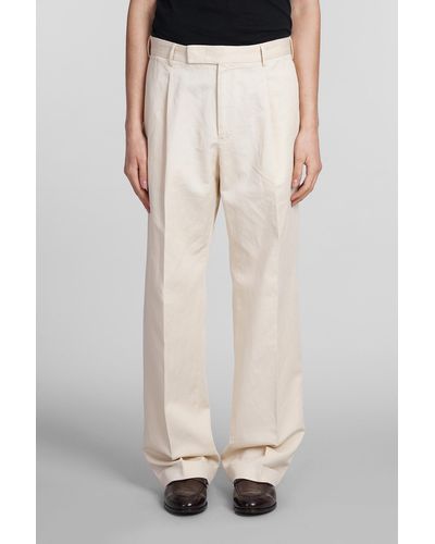 PT Torino Pants In Beige Cotton - White