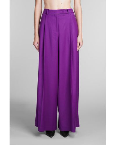 Rochas Pants In Viola Wool - Purple