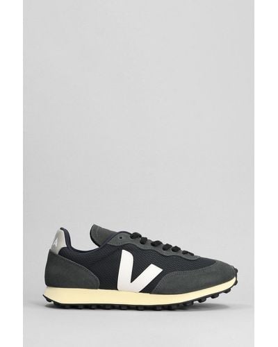 Veja Rio Branco Sneakers In Black Suede And Fabric - Gray