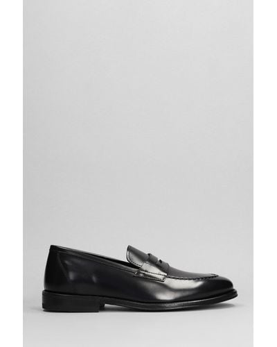 Henderson Loafers In Black Leather - Gray