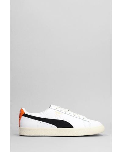 PUMA Clyde Base L Sneakers In White Leather