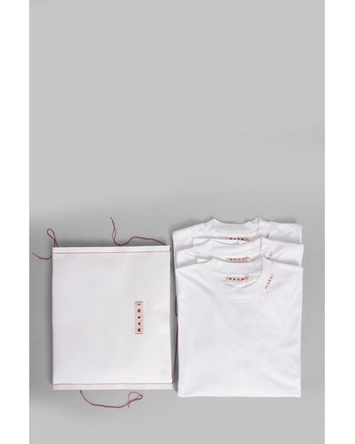 Marni T-Shirt 3-pack in Cotone Bianco - Grigio