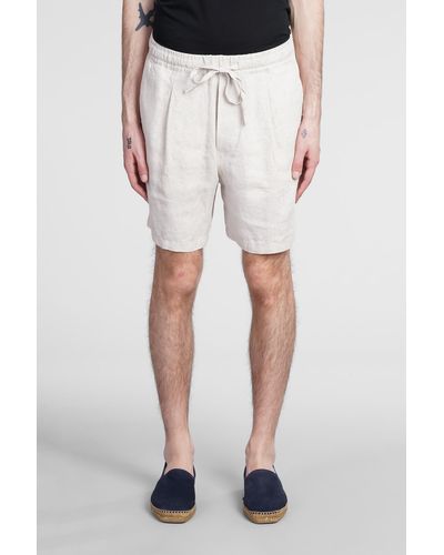 Low Brand Shorts In Beige Linen - Natural