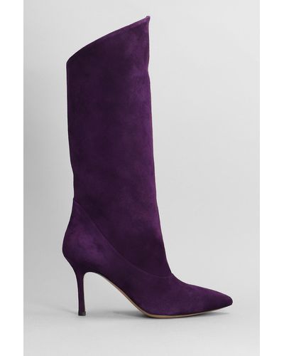 The Seller High Heels Boots In Viola Suede - Purple