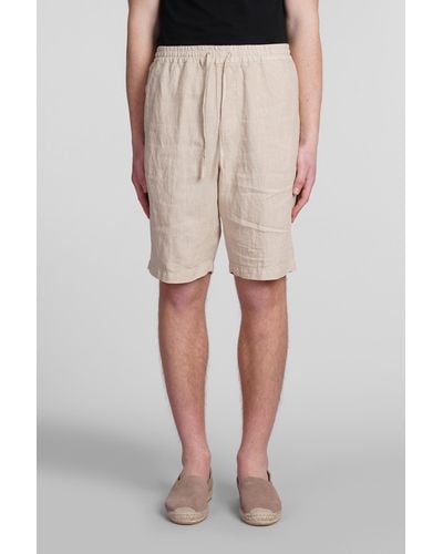 120 Shorts In Beige Linen - Natural