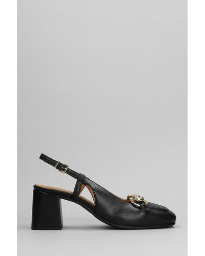Pedro Miralles Pumps In Black Leather - Gray