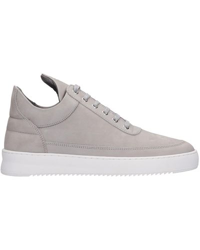 Filling Pieces Low Top Ripple Sneakers In Gray Nubuck