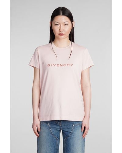 Givenchy T-Shirt in Cotone Rosa - Multicolore