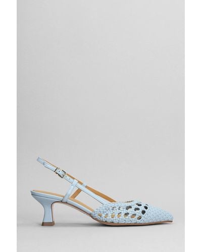 Pedro Miralles Pumps In Cyan Leather - White
