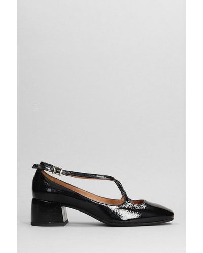 Festa Actress Pumps In Black Leather - Gray