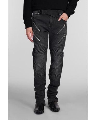 Balmain Jeans In Gray Cotton - Black
