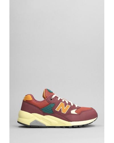 New Balance Sneakers 580 in pelle e tessuto Bordeaux - Rosso