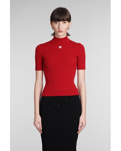 Courreges T-Shirt in viscosa Rossa - Rosso