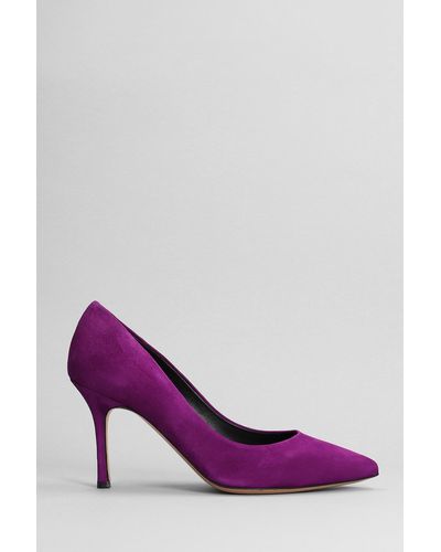 The Seller Pumps In Fuxia Suede - Purple