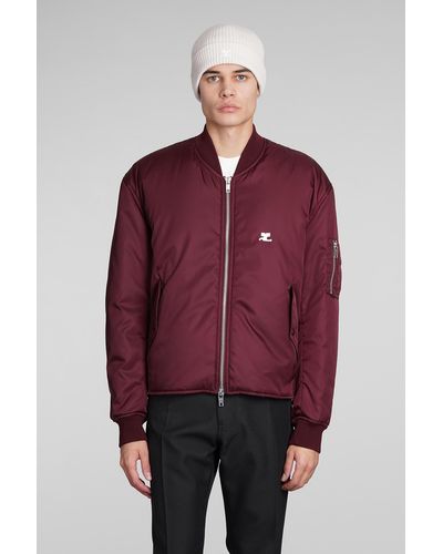 Courreges Bomber in Poliestere Bordeaux - Rosso