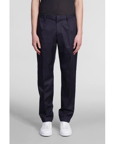 Emporio Armani Pants In Blue Wool And Polyester