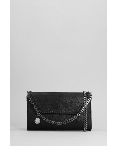 Stella McCartney Falabella Shoulder Bag In Black Faux Leather - Gray
