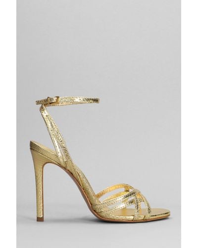 SCHUTZ SHOES Sandals In Gold Leather - Metallic