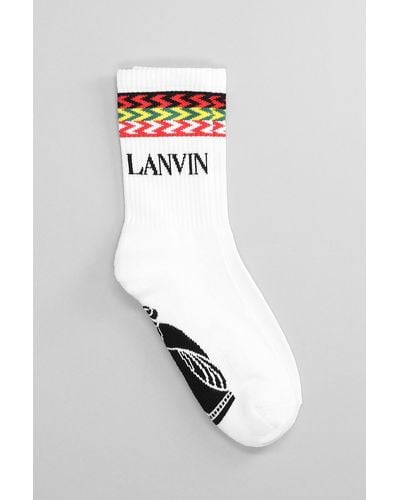 Lanvin Calzini in Cotone Bianco e nero
