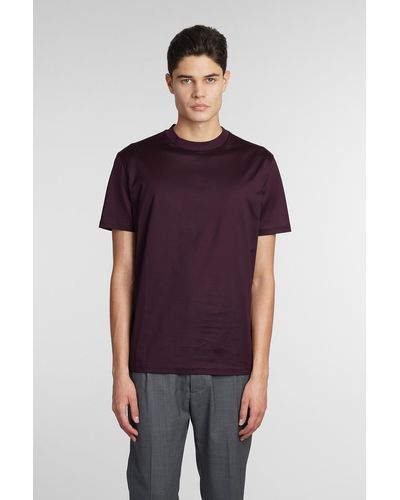 Low Brand T-Shirt in Cotone Bordeaux - Rosso