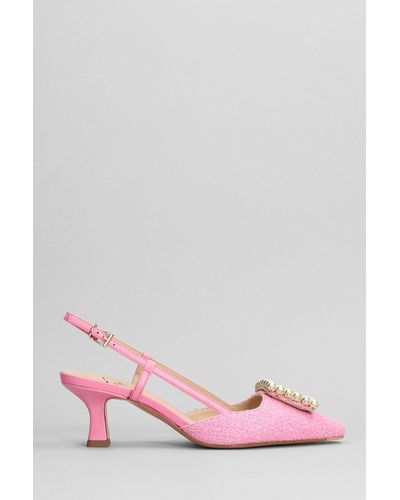 Festa Stefi Pumps In Rose-pink Leather And Fabric