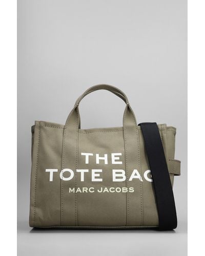 Marc Jacobs Traveler Tote In Green Cotton - Gray