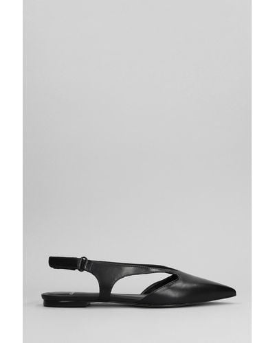 Carrano Ballet Flats In Black Leather - Gray