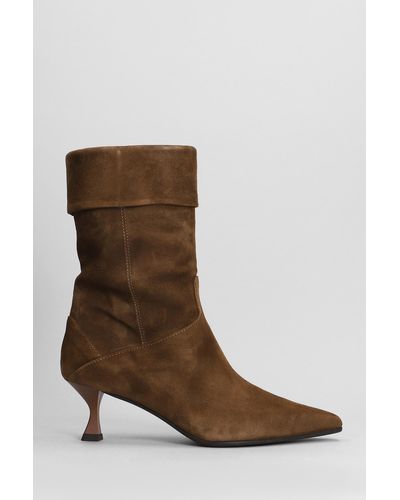 The Seller High Heels Ankle Boots In Brown Suede