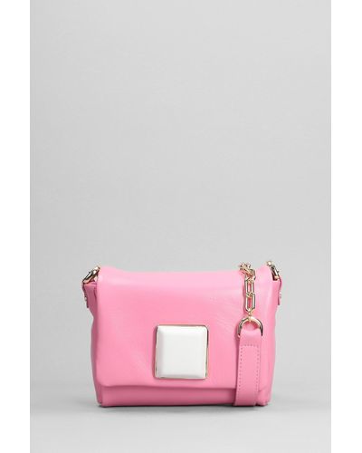 Roberto Festa Lucy Shoulder Bag In Rose-pink Leather