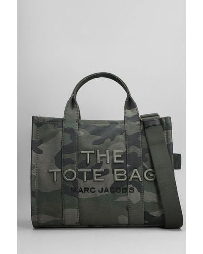 Marc Jacobs Traveler Tote In Camouflage Cotton - Gray