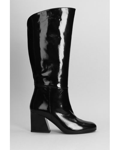 Marc Ellis High Heels Boots In Black Patent Leather