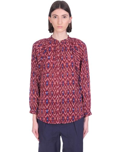 Isabel Marant Camicia Aurora in Cotone Bordeaux - Multicolore