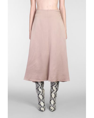 Rochas Skirt In Taupe Acetate - Pink