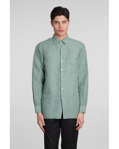 Massimo Alba Bowles Shirt In Green Cotton