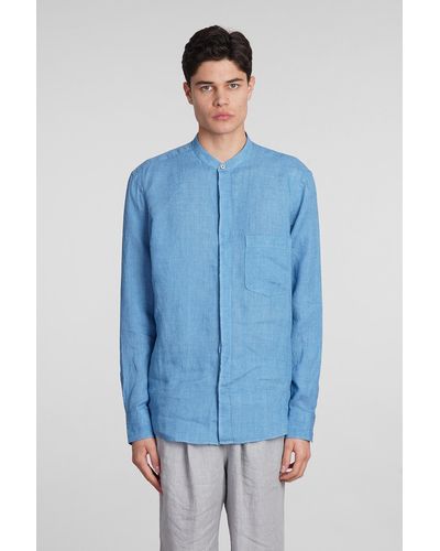 Zegna Camicia in lino Blu