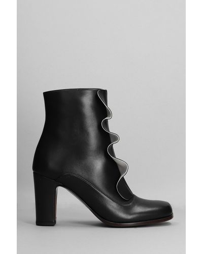 Chie Mihara Fapico High Heels Ankle Boots In Black Leather