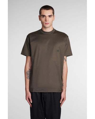 Low Brand T-Shirt in Cotone Verde - Marrone